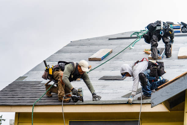 Professional Gutter Installation technician working in Yoakum, TX
